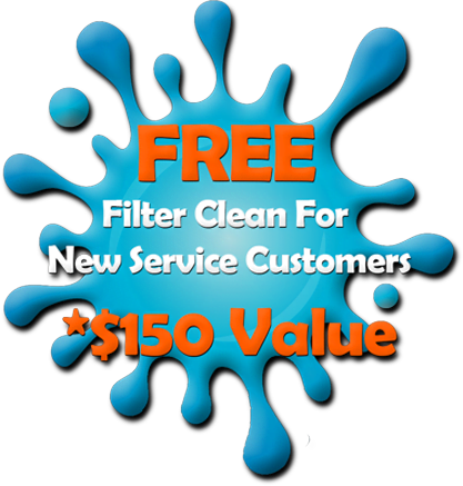 We offer 1st filter Clean free to our new service customers